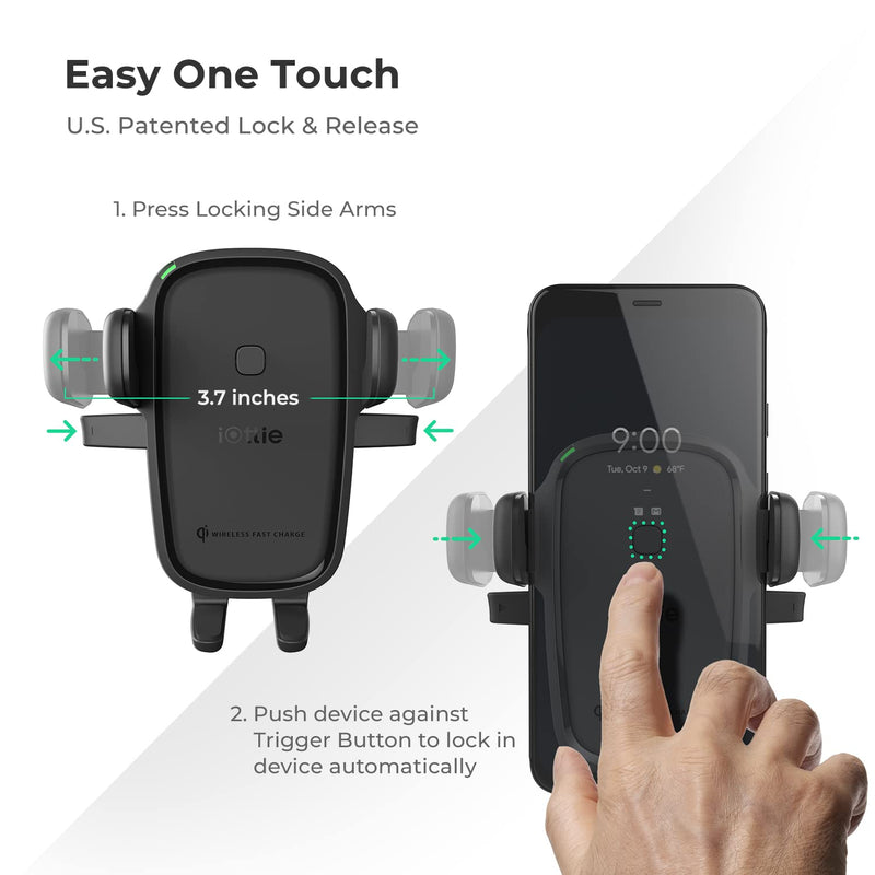 iOttie Car Charger Easy One Touch Wireless 2 Qi Charging Dashboard Phone Mount for iPhone, Samsung Galaxy, Huawei, LG, Smartphones Dash & Windshield
