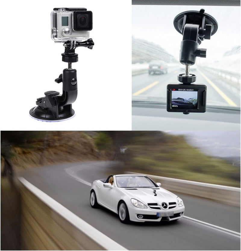 PellKing Heavy Duty Camera Car Windshield Mount 360 Degree Rotation Adjustment Suction Cup Mount for Insta360 X3/X2/X