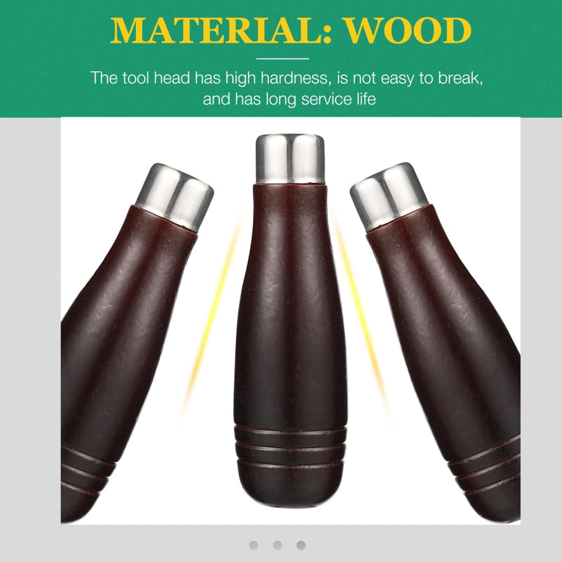 DOITOOL 3PCS Wooden File Handle with Metal Collars for Garage Woodworking Carpenter Tool Maintenance File Cutting Tool Craft 11x3.5cm