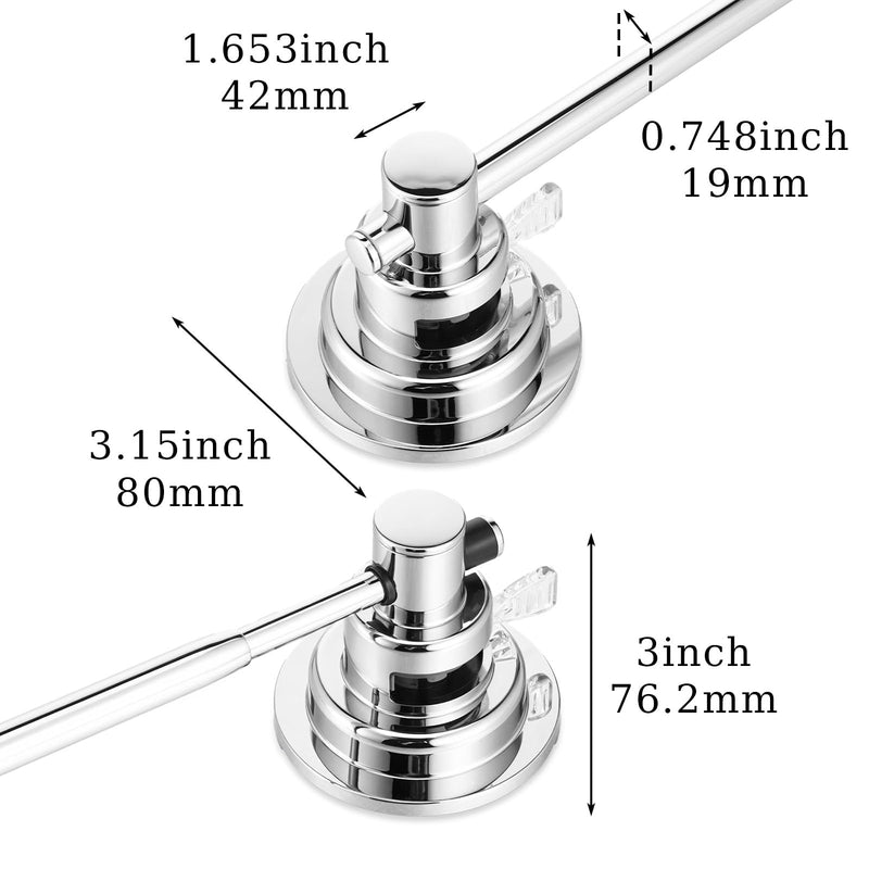 Extendable 17-28 inch Suction Cup Towel Bar,Bath Shower Towel Holder Shower Door Adhesive Towel Bar Suction Towel Rack (Suction Cup, Chrome)