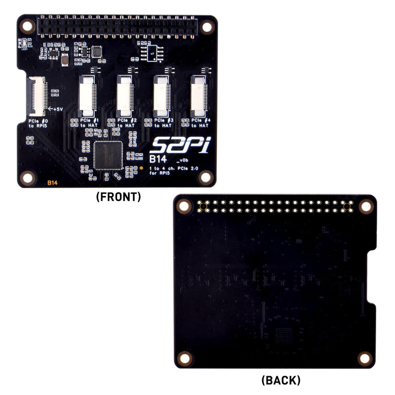 GeeekPi Quad FPC PCIe HAT for Raspberry Pi 5, B14 HAT 1 to 4 PCIe Interface with 40Pin GPIO Pin Header for Raspberry Pi 5