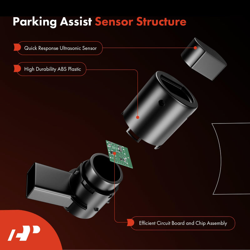A-Premium 4-PC Reverse Backup Parking Assist Sensor Compatible with Select Jeep and Chrysler Models - KL Series Cherokee 2019-2023, Pacifica 2017-2023, Voyager 2020-2022, Replace# 52112205AA