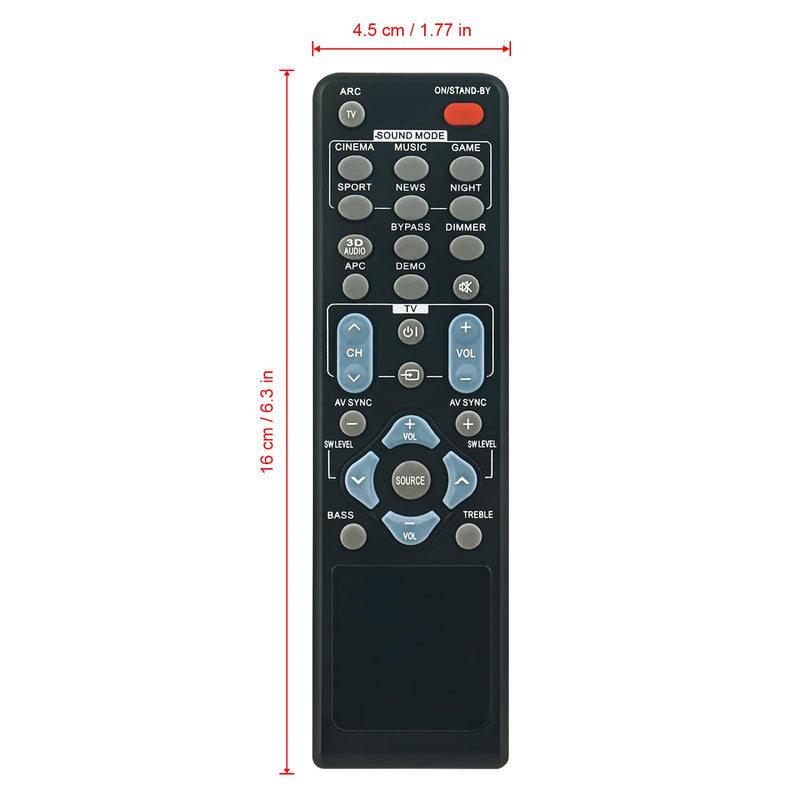RRMCGA297AWSA Replaced Soundbar Remote Commander fit for Sharp Sound Bar Speaker HT-SB40 HT-SB60 Home Theater System