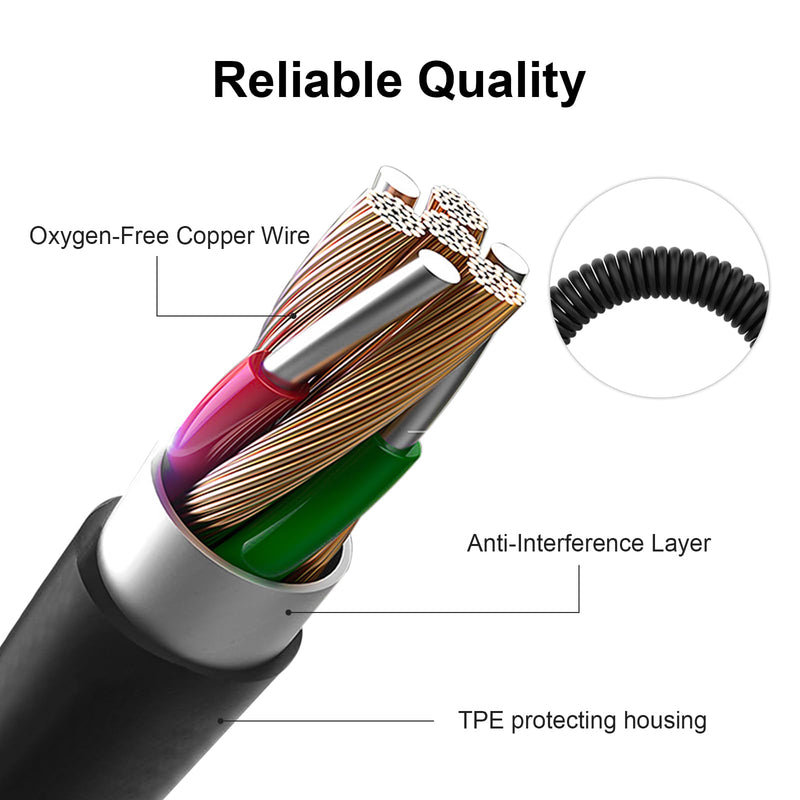 Replacement Extension Audio Cable 3.5mm Male and 6.35mm Adapter to 2.5mm Male Cord Compatible with HD598 HD558 HD518 HD598Cs HD599 HD569 HD579 Headphones (6ft-10ft)