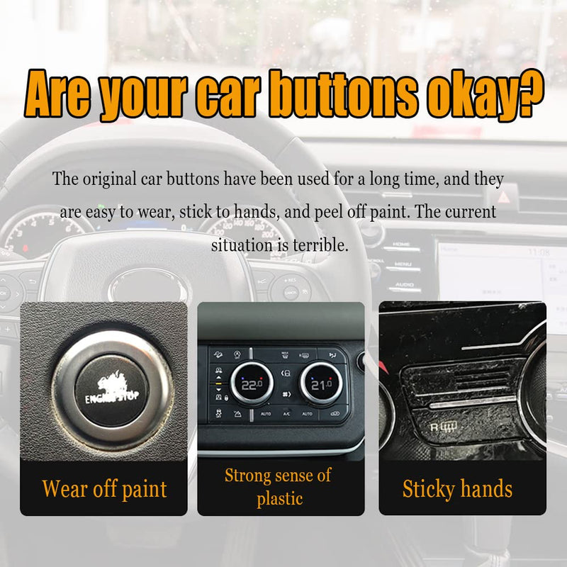 AC Dash Button Repair Kit, Replacement AC Dash Button Sticker Repair Kit, AC Dash Button Sticker Repair Kit Best for Fixing Ruined Faded A/C Control Buttons, Car SUV Truck Accessories (21 Key) 21 Key