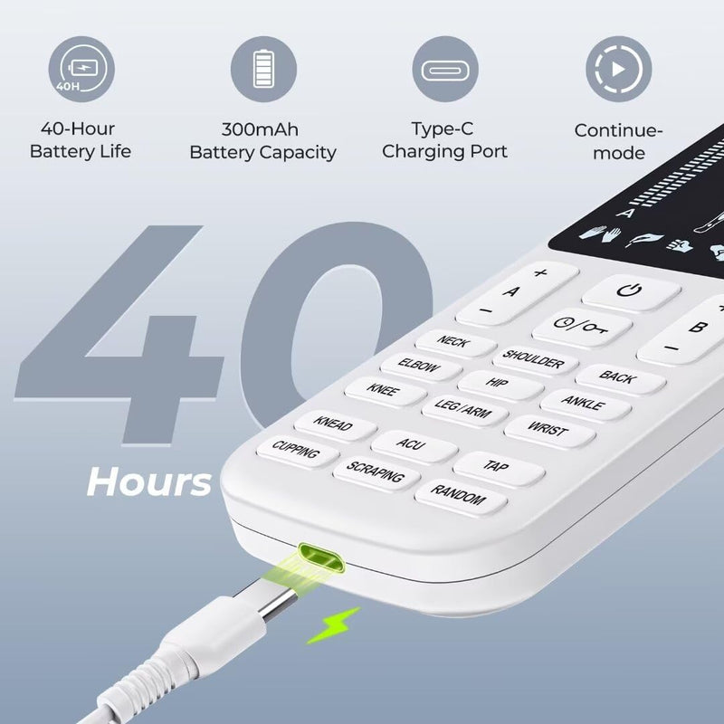 AUVON 4 Outputs TENS Unit Muscle Stimulator with 24 Modes & Intuitive Operation Design, FSA & HSA Eligible, TENS Machine with 10 TENS Pads, Electronic Pulse Massager for Back Pain Relief Therapy White