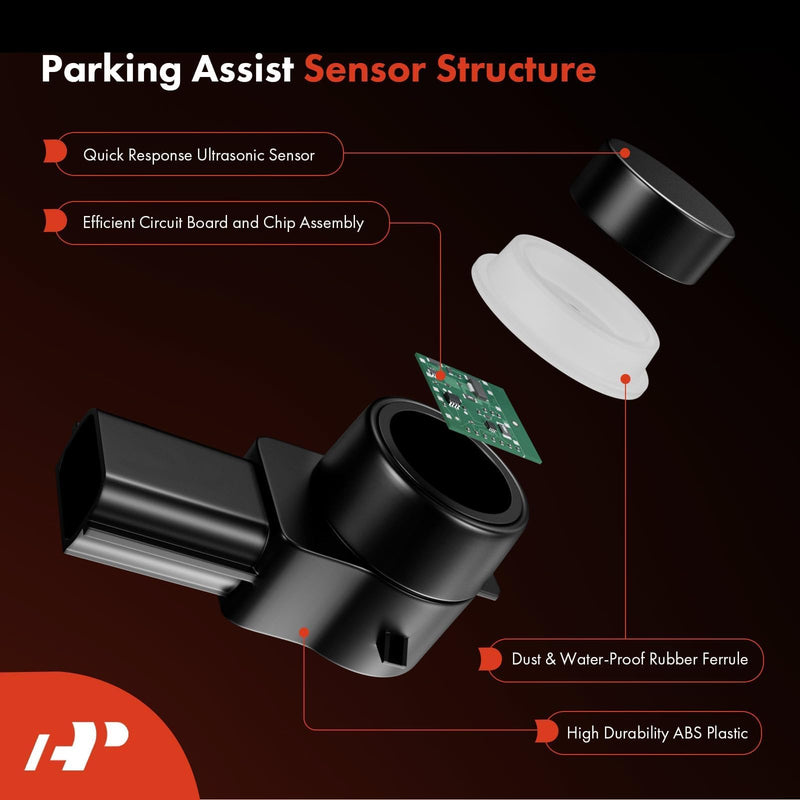 A-Premium 4-PC Reverse Backup Parking Aid Assist Sensor Compatible with Chevy, GMC, Buick, Cadillac & Saturn Models - Silverado, Traverse, Tahoe, Sierra, Yukon, Enclave, DTS, SRX, Escalade, Outlook 4-PC Set