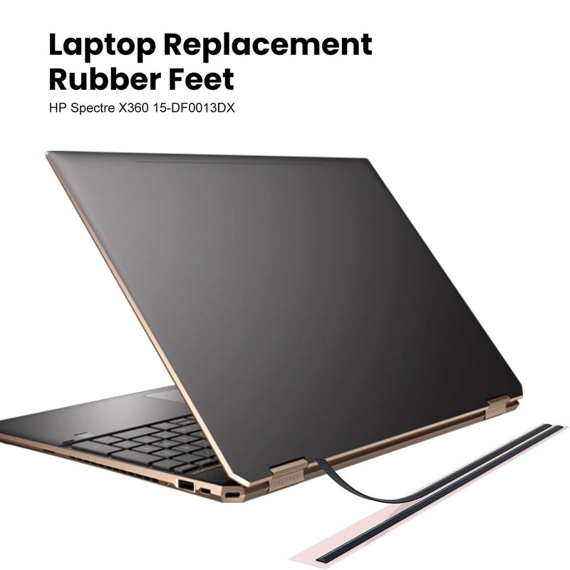 2PCS Replacement Rubber Feet Strips for HP Spectre X360 15-DF 15-EB, 15-df0013dx 15-df0033dx 15-eb0043dx 15-eb0053dx 15t-eb000 TPN-Q213 Series Laptop, New Replacement HP Laptop Rubber Feet, Black