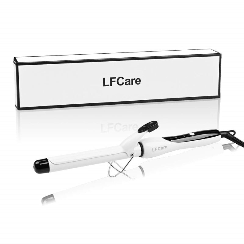 Podazz Hair Curling Tongs, 25mm Hair Curler PTC Ceramic Curling Iron, LCD Display with 4 Heat Setting(100℃ to 220℃), Quick Heating, Anti-Scald Auto Shut-Off, Suitable for All Hair Types