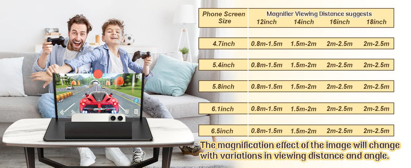 16" Screen Magnifier for Cell Phone, Mobile Phone 3D HD Magnifying Projector Screen Enlarger for Movies, Videos and Gaming, Foldable Phone Stand with Screen Amplifier,Compatible with All Phones Bkack-16inch