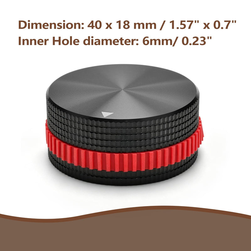 Metal Volume Knob Compatible with Monster Rockin Roller 270 360 Speakers, Aluminium Potentiometer Knobs with Red Rubber o-Ring