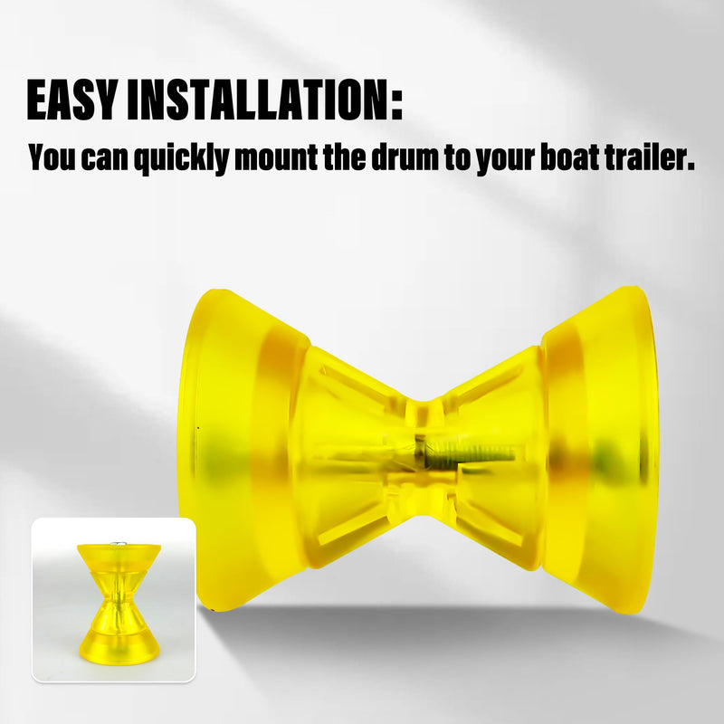 3" Boat Trailer Roller Assembly with Spoke fits 1/2" Shaft, Boat Bow Roller fits 3 inch Wide Bracket