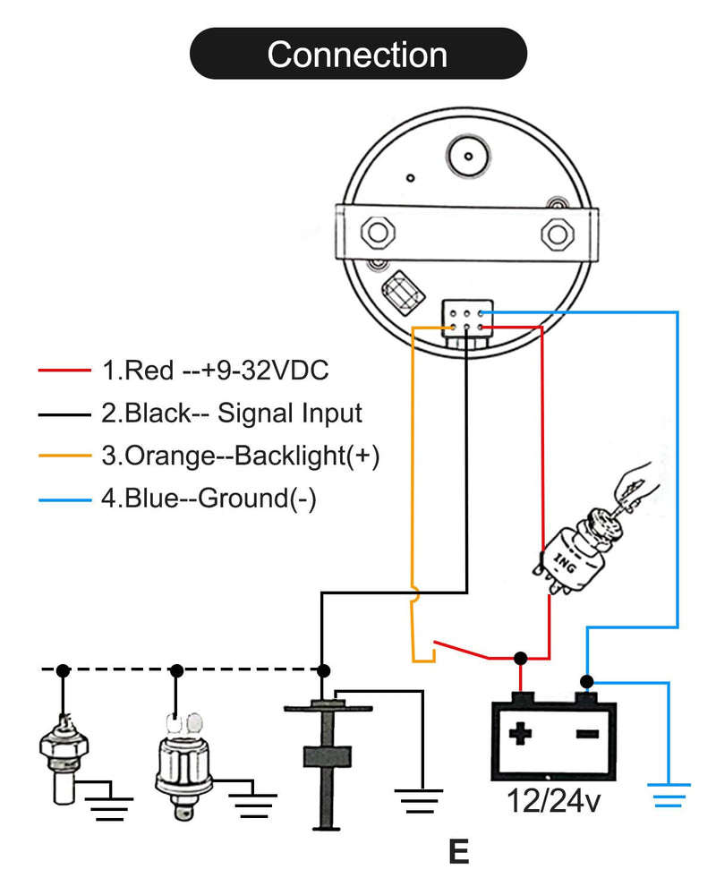 White 0-30 ohm Fuel Gauge Fit for Cars Motorcycles Ships Tractors Yachts, Fuel Level Gauge with LED Light and 52 mm Dial White