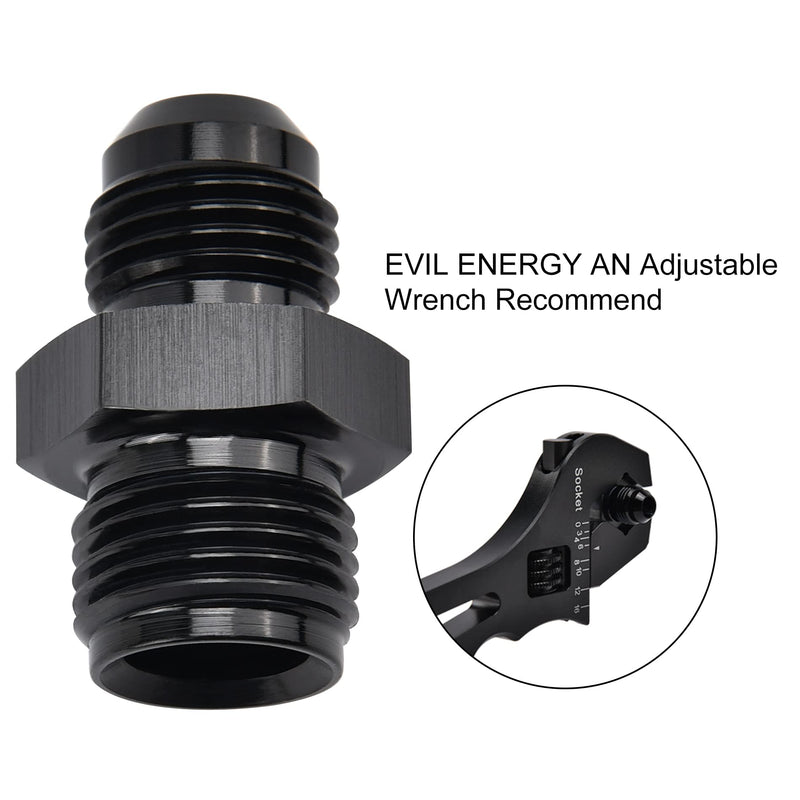 EVIL ENERGY 6AN Male to 5/8 x 18 Inverted Flare Thread Fitting Adapter Straight 2Pcs AN6 to 5/8 x 18 Inverted
