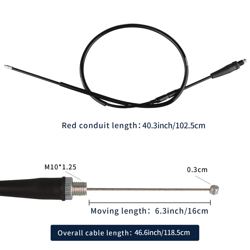 NIBBI Throttle Cable 40.3“, Universal Replacement Motorcycle 102.5cm Adjustable Throttle Cable, For Dirt Bike Pit Bike YAMAHA Kawasaki Honda Apollo Motocross NC-Throttle Cable-Black
