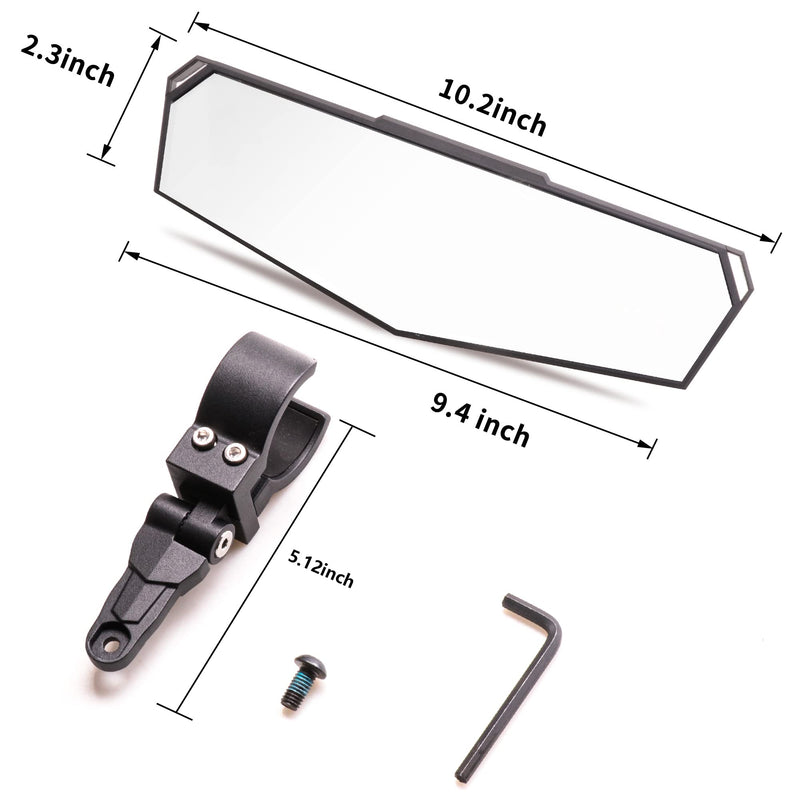 UTV Rear View Mirror, RZR Center Rearview Mirror 1.5"-2" Roll Bar Mount Compatible with Polaris RZR General, Pioneer, Talon, Can Am Commander Maverick X3, Kawasaki, Arctic Cat Wildcat