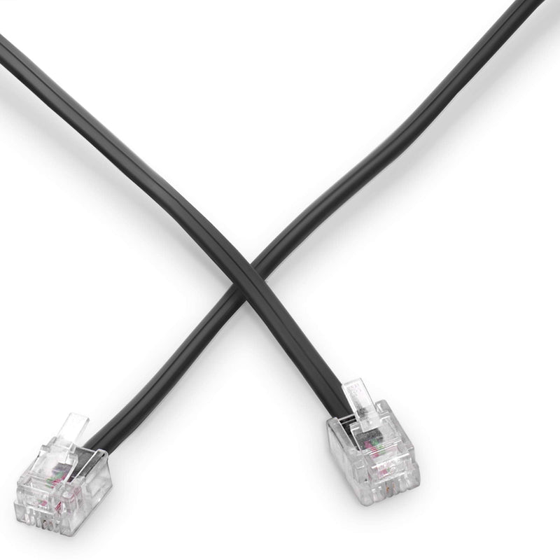 THE CIMPLE CO Phone Line Cord 50 Feet - Modular Telephone Extension Cord 50 Feet - 2 Conductor (2 pin, 1 line) cable - Works great with FAX, AIO, and other machines - Black 50 Feet Cord (15 Meter)