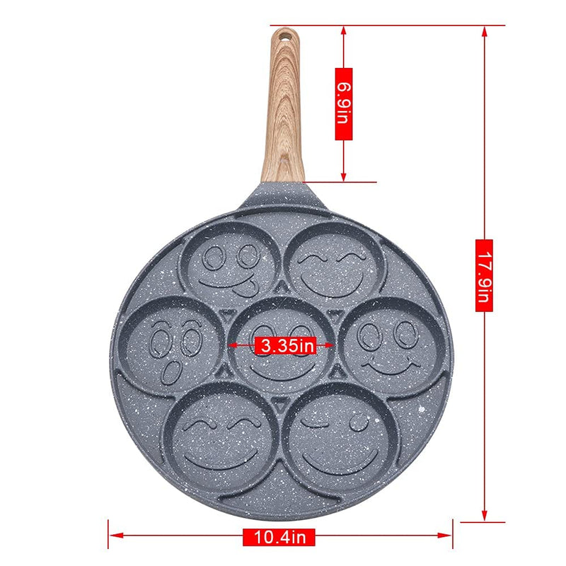 Pancake Pan Nonstick - 10 Inch Pancake Maker Pan With 7-Cup Mold Blini Pan Silver Dollar Pancake Pan Breakfast Griddle,100% PFOA Free 10.5 inches