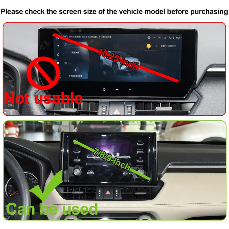 Car Phone Holder for Toyota RAV4 Auto Accessories [Only for 2019-2024 RAV4 7/8/9-inch Touchscreen] [XX No Fit 10.5-inch Touchscreen XX] [Auto Lock Hands Free Automobile Cell Phone Mount] For 2019-2024 All RAV4 7/8/9" Screen