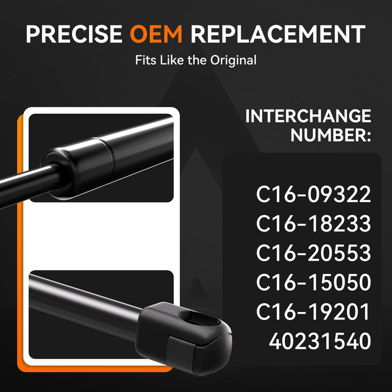 Dukege C16-09322 Gas Struts 10 inch 40lb/180N,Uws & Better Built Tool Box Shocks, 10in Gas Spring Lift Support for Overhead Cabinet, C16-18233 Replacement strut Part, Set of 2 40 LB