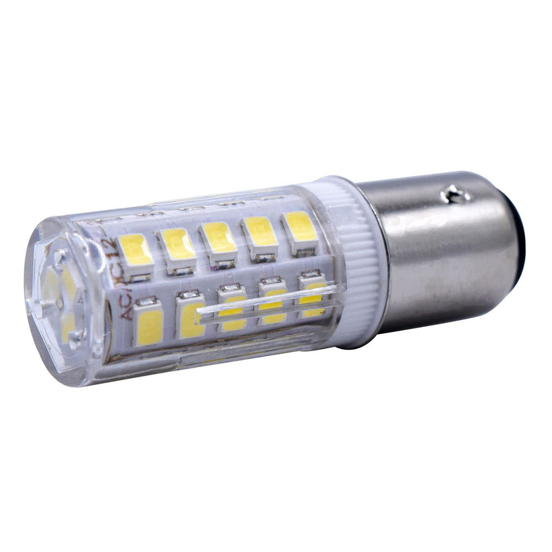 HQRP 2-Pack BAY15d LED Light Bulb Replacement for Ancor Marine Bulb 529340 529341 521158 521162 521166 529344 Double Contact Index Base, 33LED SMD2835 Cool White 12-24V DC Marine Navigation