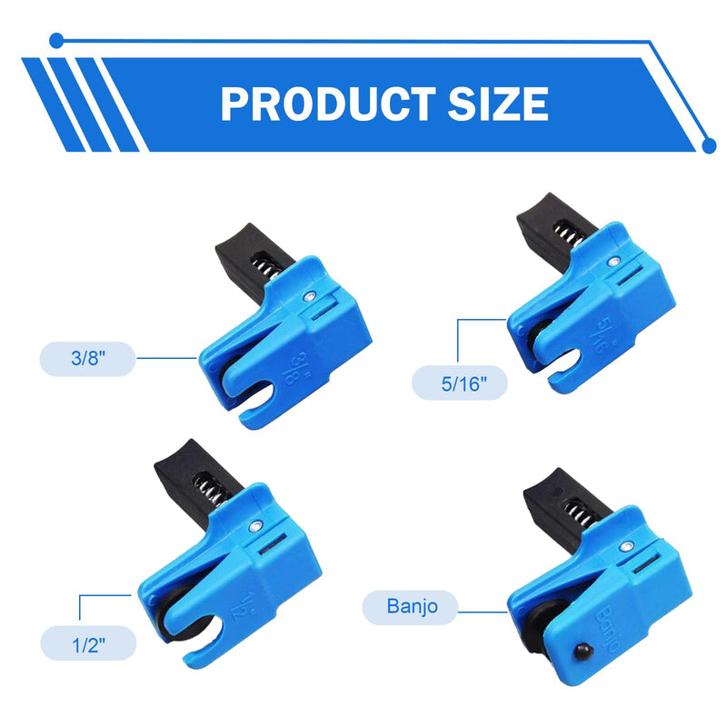 4 PCS Car Brake Line Clamp, Car Brake Oil Line Plug Tool, Automatic Fluid Stop Clamp Set, Universal for Most Cars (Blue)