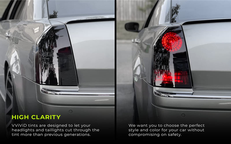 VViViD Dark Black Headlight Taillight Tint Air-Release Vinyl Wrap Film Roll (12" x 24" 2-Roll Pack) 12" x 24" 2-Roll Pack