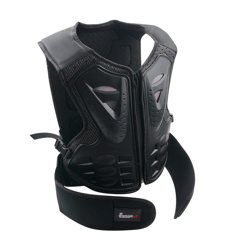 StarknightMT Kids Motorcycle Chest Protector Dirt Bike Youth Riding Spine Back Armor Protection for Motocross Cycling Skateboard,Skiing,Skating,Off-Road（Black） Black