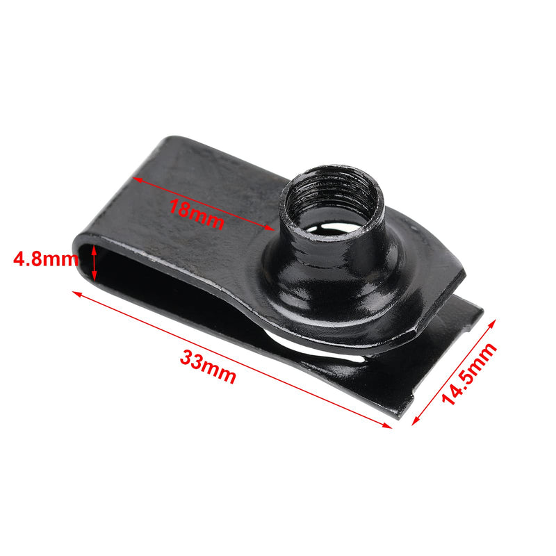 10Sets M8-1.25 Screws & U-Nuts (Pack of 2) One Size (Pack of 2)