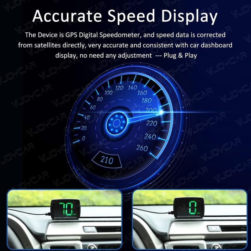 New Speedometer HUD GPS Digital Speed Meter MPH Speedo Head Up Display for Cars Trucks, USB Cable Plug & Play (G20-Only Green) G20-Only Green