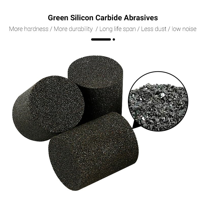 LOZLIN 4PCS Cylindrical Diamond Grinding Wheel Polishing Head Abrasive Sanding Wheel 50/100/200 Grit Angle Grinder Grinding Heads Matching Extensions