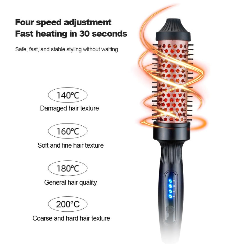  [AUSTRALIA] - Hair Dryer Brush, Hot Air Brush One-Step Hair Dryer & Volumiser with 30s Fast Heating, Infrared Hair Care Curler Straightening Comb Styling Tool for Blow Drying with 4 Speeds Adjustment # Pink