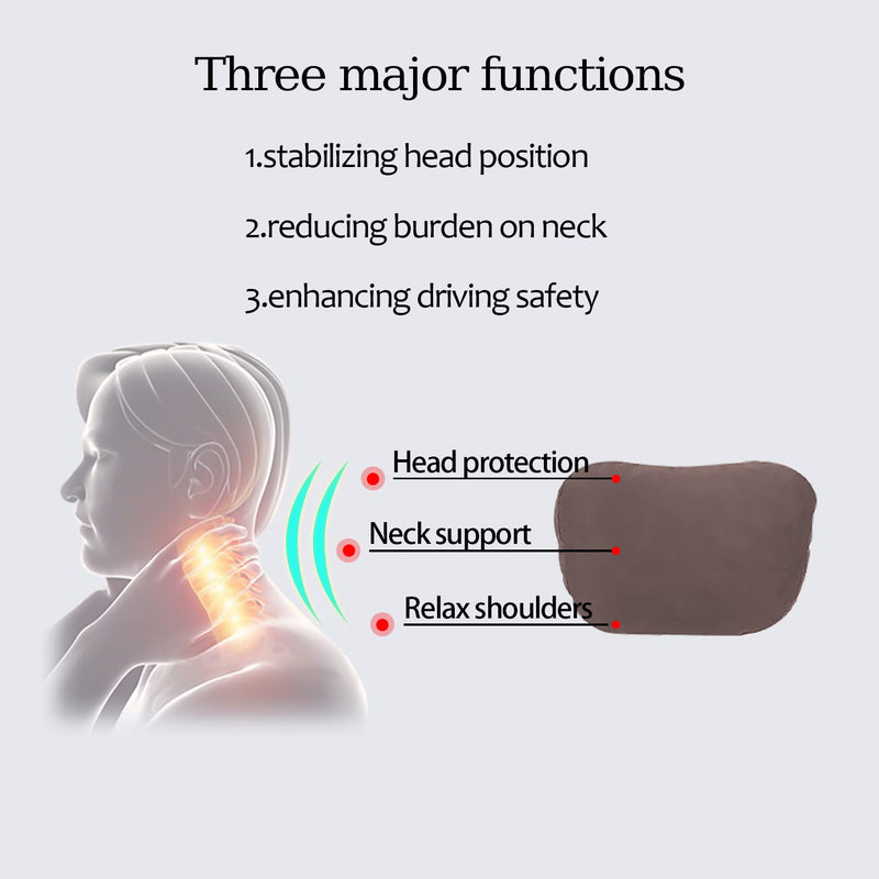 2pcs Car Neck Pillow for headrests,Support Drive Seats Head Cushion Pillows,Superfiber Suede,Plant-Based Polyester,Thickness & Height Adjustable,11.8x7.5,Inner Liner fillable(Off-White) Off-white Car Neck Pillow (2 Pack)