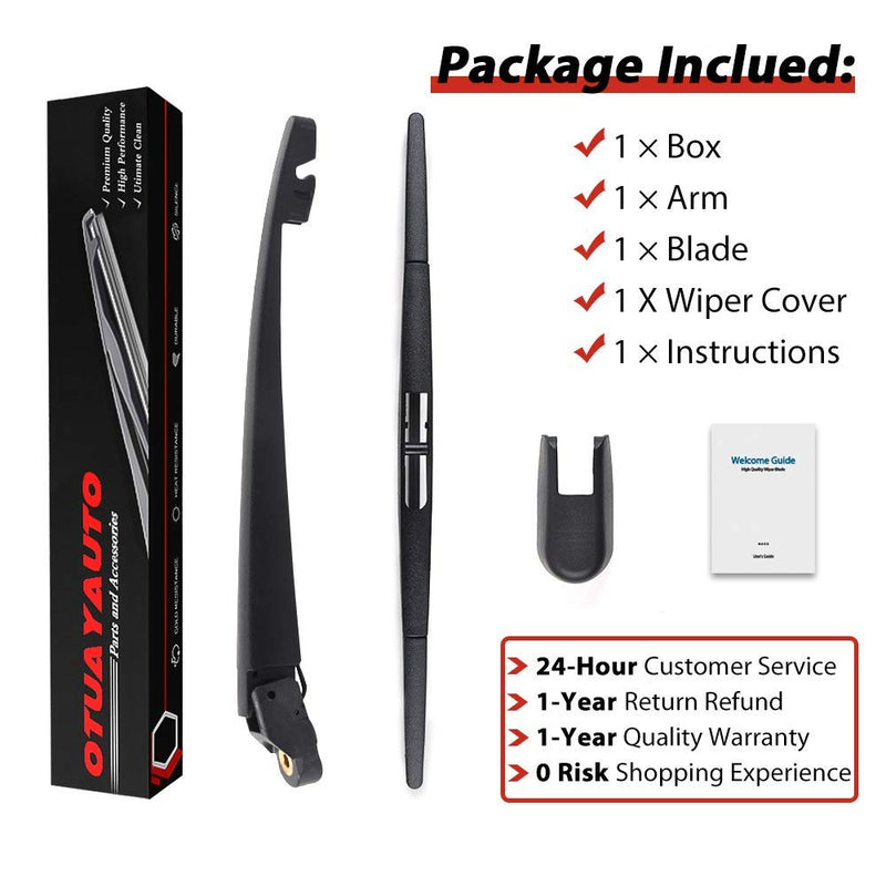 OTUAYAUTO Rear Windshield Wiper Arm Blade, Replacement for 2011-2017 Honda Odyssey OEM : 68256590AA - Back Window Wiper for Automobile Rear Wiper Arm and Blade Replacement for Honda Odyssey 2011-2017