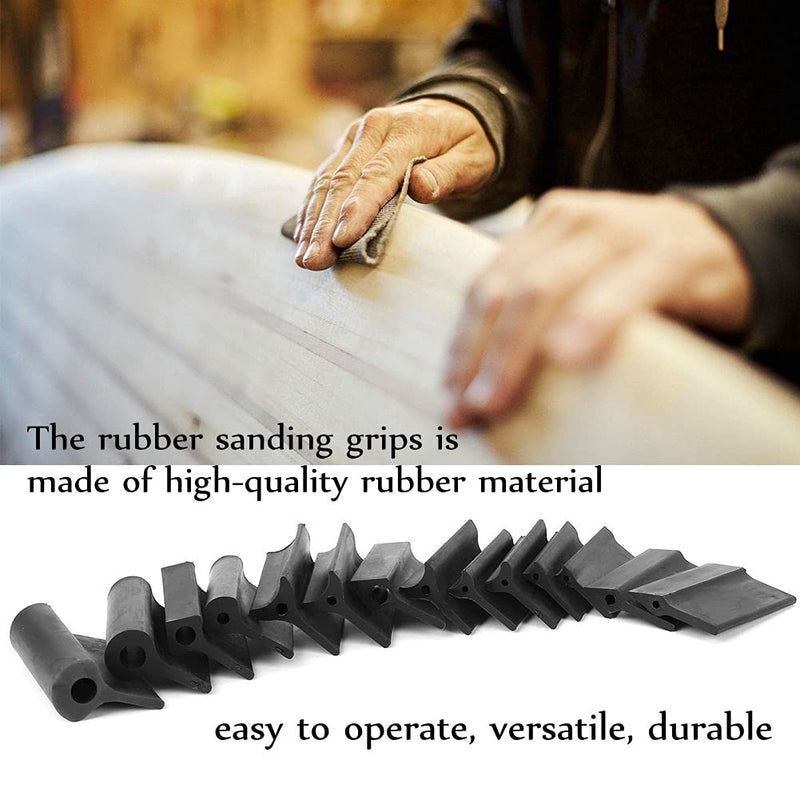 143 14PCS Contour Sanding Pads Dura Block Sanding Blocks Sanding Blocks, Sanding Block Rubber Sandpaper Mat Flexible Contour Polishing Pad Woodworking Tools