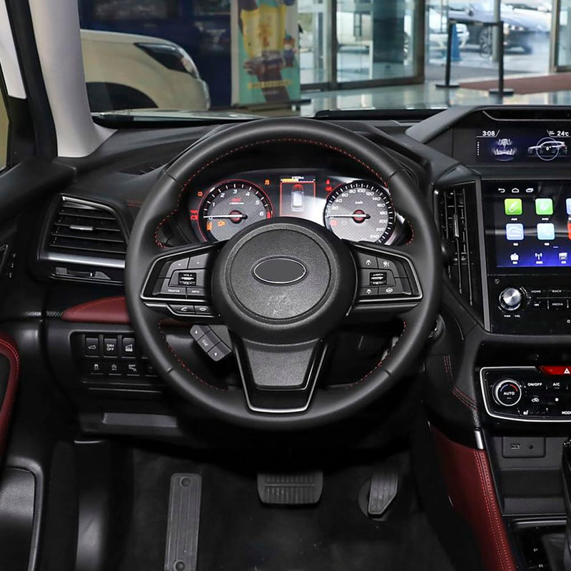 Kolya Compatible with 2019-2025 Subaru Forester Outback Crosstrek Accessories Steering Wheel Frame Tirm Button Cover (Matte Black) Matte Black