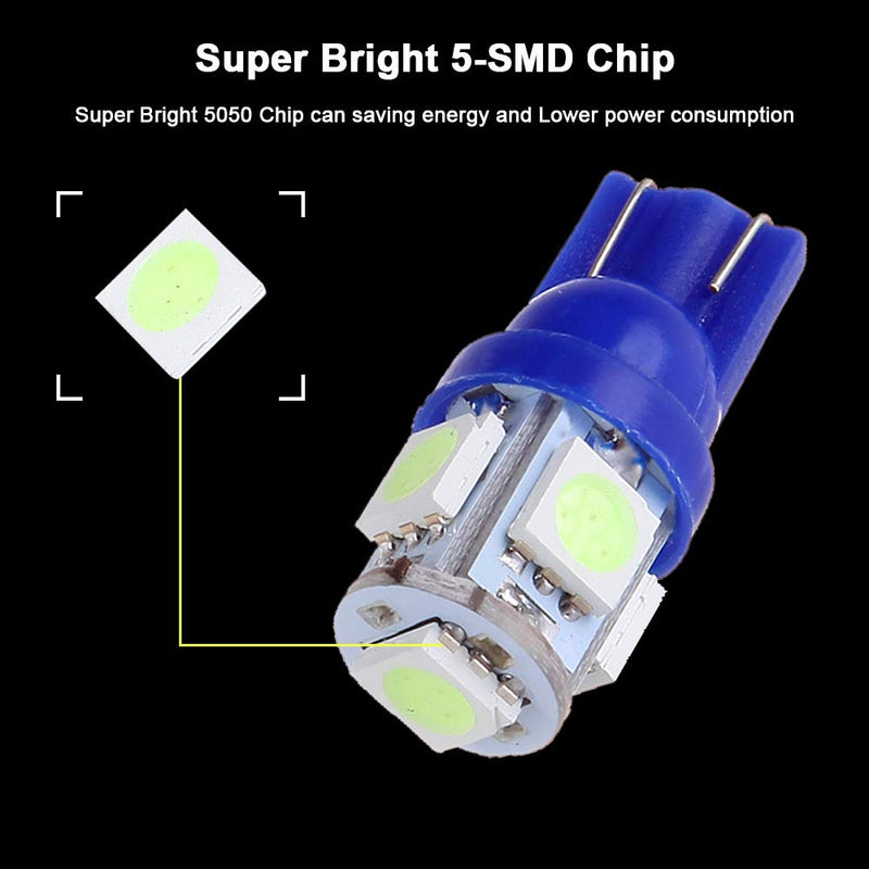 cciyu 194 Extremely Bright:LED Bulbs 5-5050-SMD Dashboard Gauge Light Speedometer Odometer Tachometer LED light fit for 2013 2014 2015For Infiniti JX35 Wedge T10 168 2825 W5W Ice Blue Pack of 20