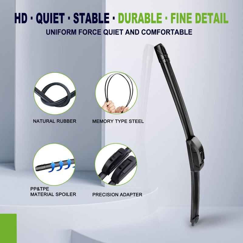 OEM QUALITY 22" + 22" PARRATI Premium All-Season Windshield Wiper Blades (Set of 2) 22''+22''(Pair of Front Windshield)