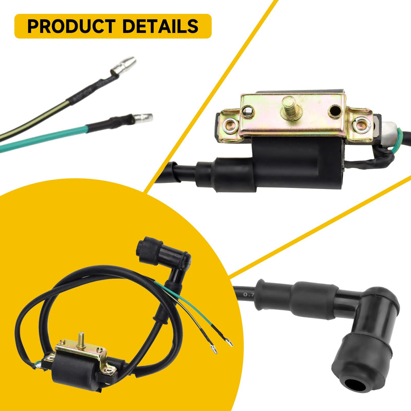 HIAORS Ignition Coil and A7TC Spark Plug for Coolster 125cc 110cc 90cc 70cc 50cc Taotao DB10 Cheetah Roketa Baja Kazuma Meerkat 50 Falcon 90 Apollo DB21 Chinese Kids ATV Quad 4 Wheeler Dirt Bike Parts
