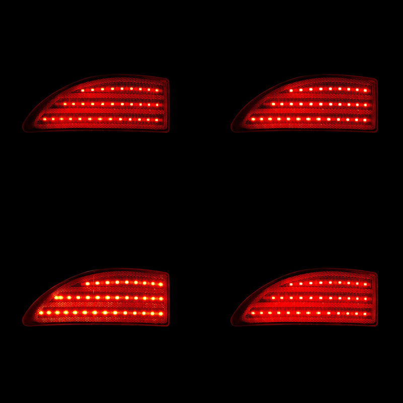 LED Rear Bumper Reflector Light Compatible with Lexus IS250/IS350 2006-2012 w/4 Functions Running+Turn+Signal+Brake+Reverse Lighting Red Lens Red(4Functions)