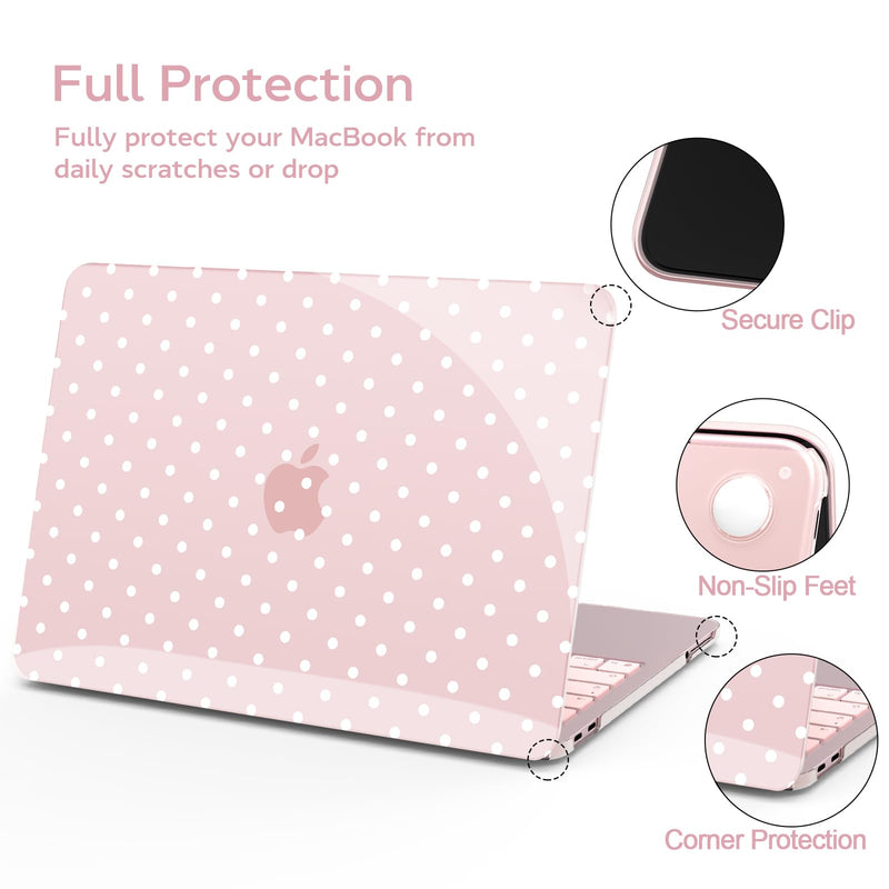B BELK for MacBook Neo Case 13 inch 2026 A3404, Blush Polka Dot | Cute Protective Plastic Hard Shell for Mac Neo Case 13 inch with Keyboard Cover & Screen Protector, Lightweight, Easy Snap-On