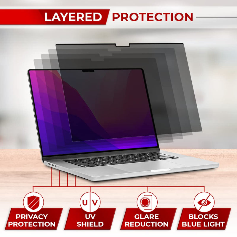 Magnetic Privacy Screen for MacBook Pro 16 Inch (2021, 2022, 2023, M1, M2, M3, Pro, Max) Removable Laptop Privacy Filter Shield and Anti-Glare Protector MacBook Pro 16 Inch (2021-2023, M1 M2 M3 Pro Max)