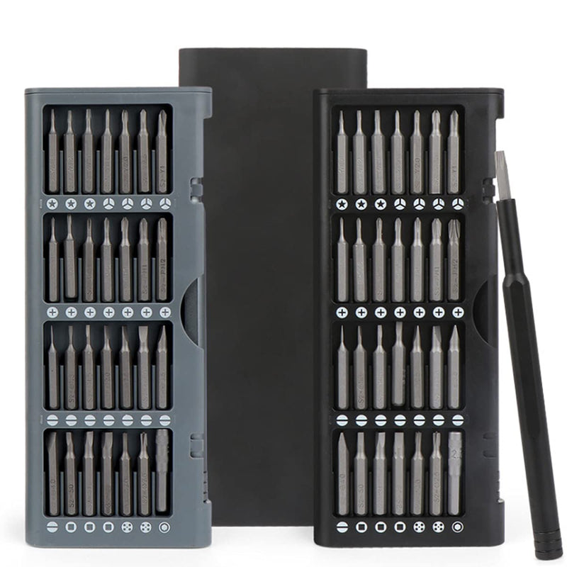 56 in 1 Screwdriver Sets Double-sided S2 Screwdriver Box Mounted Repair Tool Kit for Electronic Products Glasses Computers Etc Grey