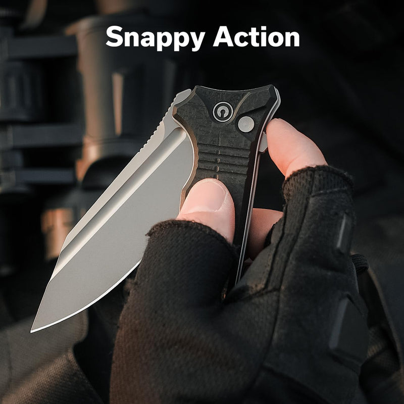 CIVIVI Neurohaptic Pocket Knife for EDC, Folding Knife with 3.74'' Nitro-V Blade G10 Handle, Reversible Clip, Gift for Men Women C23080-2 Black Shredded G10