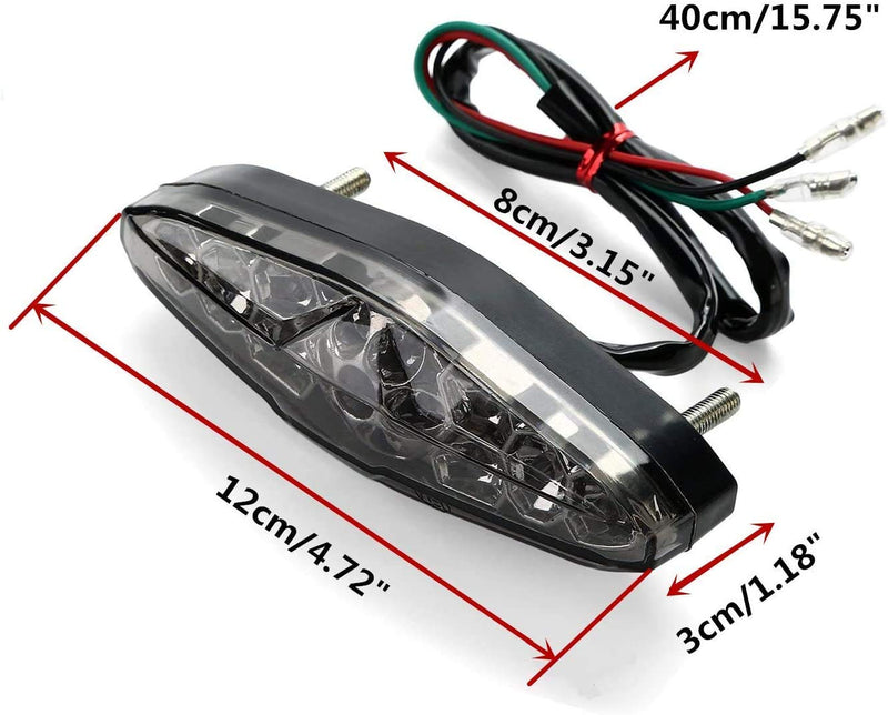 CICMOD Motorcycle Led Brake Running Tail Light 12V Universal for Quad ATV Dirt Bike Custom Chopper Type A