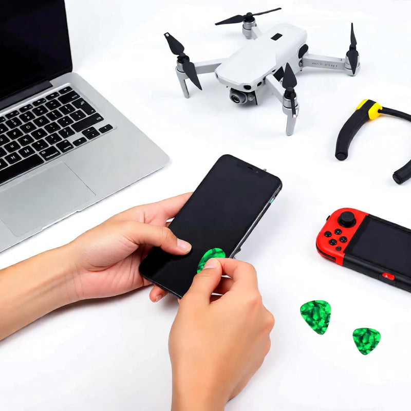 300pcs Triangle Guitar Picks Mobile Phone Repair Tools Kit Tablet Laptop Smartphone Disassemble Teardown Opener Repairing Opening Tool (Green) Green