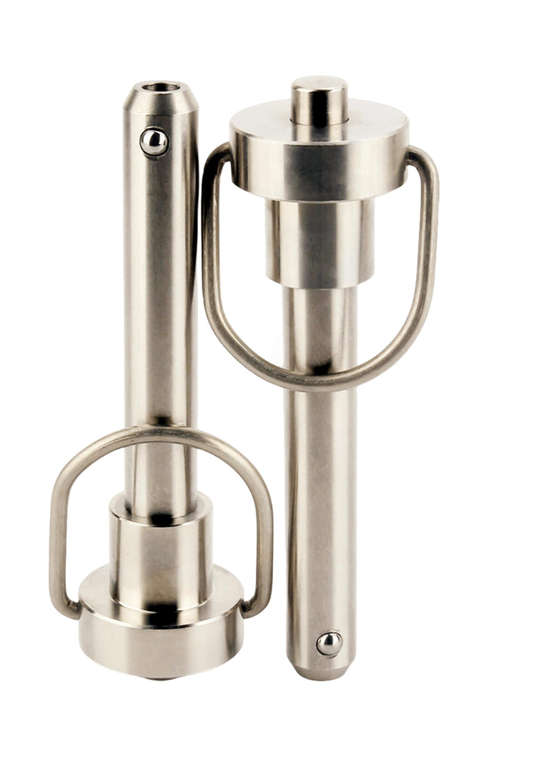 1 Pc Stainless Steel Ring Handle Locking Pin Ball Lock pins Quick Release pin with Button Locating pins Safety pins Dowels w/ Reinforced Lanyard (Dia.:1/2, 3in) Dia.:1/2