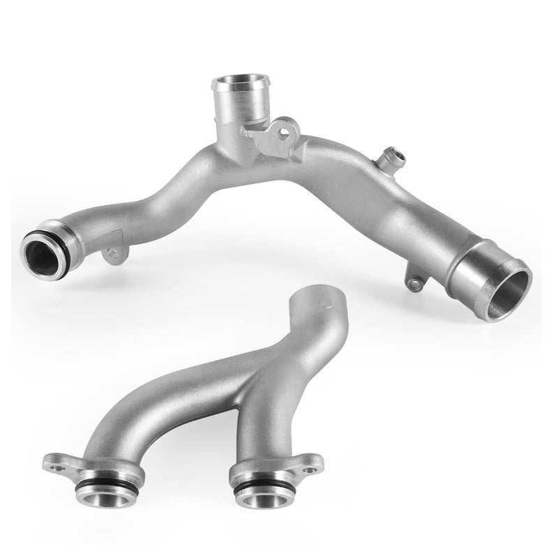 (OEM Part) LR090630 LR092992 AJ813917 AJ813865 C2Z28536 Aluminum Water Pump Thermostat Top Crossover Hose For 2010-2021 Land Rover LR4 Discovery Range Rover Sport, Jaguar XF XJ F-Type F-Pace