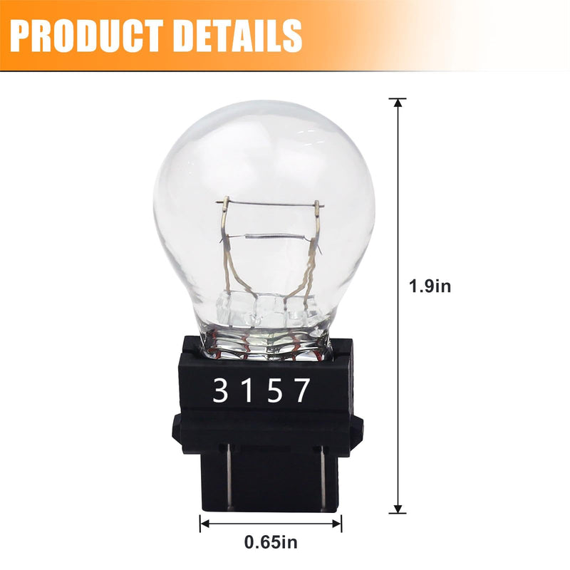 3157 3457 Bulbs (12V 27/7W, 3000K Amber) - Pack of 2 - Replacement Tail Light, Brake Light, Turn Signal Bulbs for Jeep Grand Cherokee, Wrangler, Commander, Compass, Journey, Dodge Primus, Edge 2 Pack