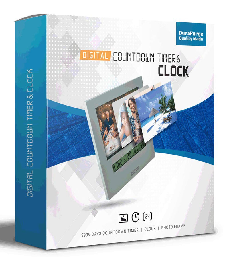 9999 Day Retirement Countdown Clock with Large Display Digital Timer & a 4x6 Picture Frame, Fun Gifts for Men or Women Change Photo & Count Down to Vacation Wedding Christmas Halloween holiday